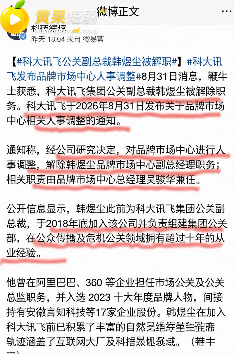 科大讯飞公关副总韩煜尘 出轨女下属朱倩聊天超露骨 老公实名曝光不雅视频聊天记录同步流出