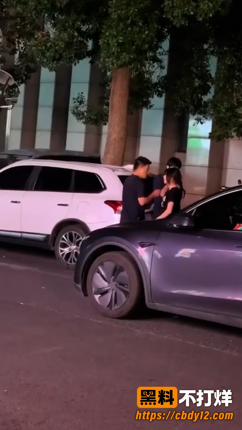 特斯拉车主老婆 深夜被小米车主约走 老公当场抓包拳打脚踢出轨女