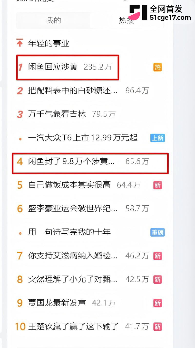 闲鱼招嫖 再度登顶热搜 表面卖二手全是性暗示 鲍鱼入口即化 瓜友们吃过吗?