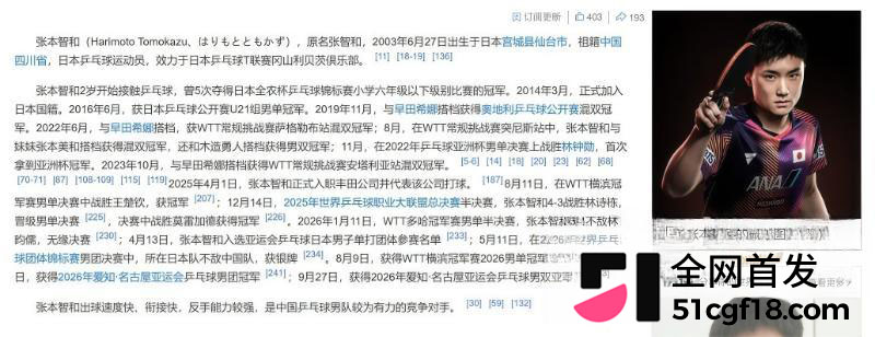 日本乒乓球员 张本智和 亚运夺冠才六天 交友软件疯狂约炮 20多个女主播甩实锤证据